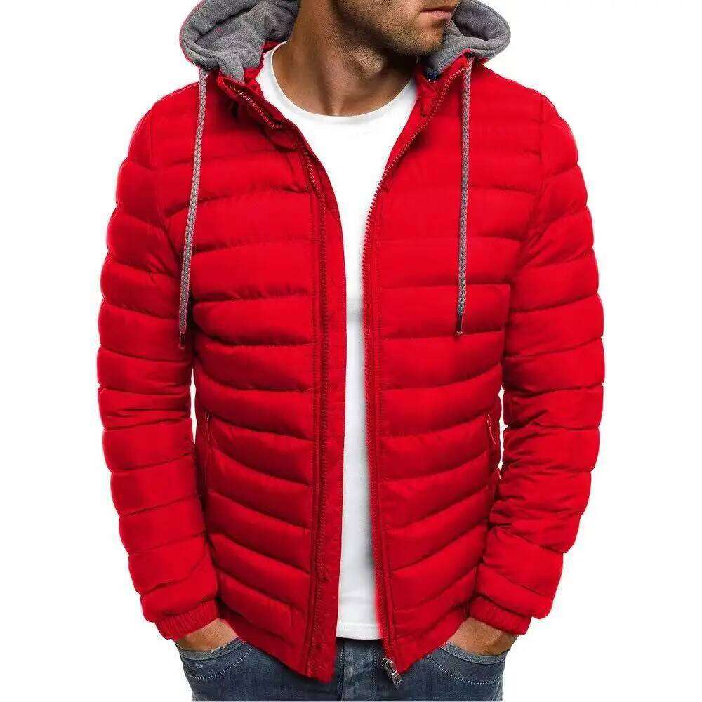 Autumn Winter Thin Cotton Coat, Trendy Hooded Lightweight Padded Jacket for Men J260626