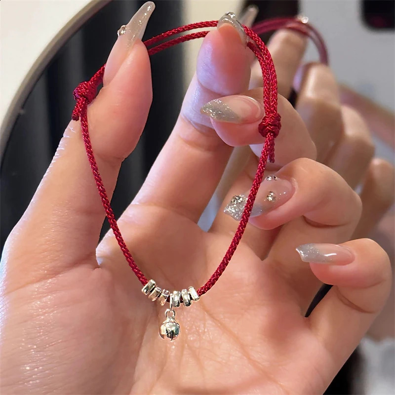 Chinese Style Lucky Red String Bracelet For Women Men Minimalist Handwoven Adjustable Blessing Bracelets Accessories Amulet Gift 260617