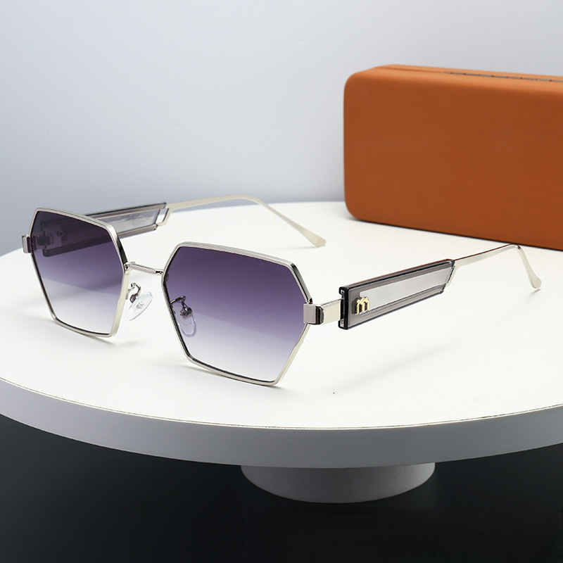 New M-shaped high-end metal sunglasses, Korean style trendy ins influencer European and American square sunglasses for women, with a high-end feel tha - view 6