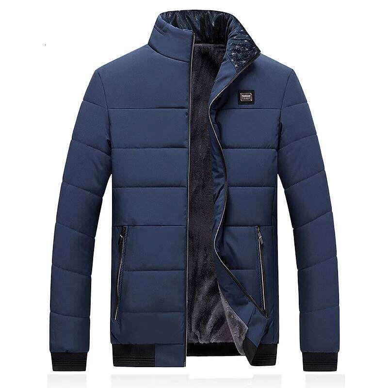 Puffer Mens Fleece Lined Parkas Stand Collar Men's Winter Warm Thick Coat Quilted Padded Jacket Outwear J260626 - view 6