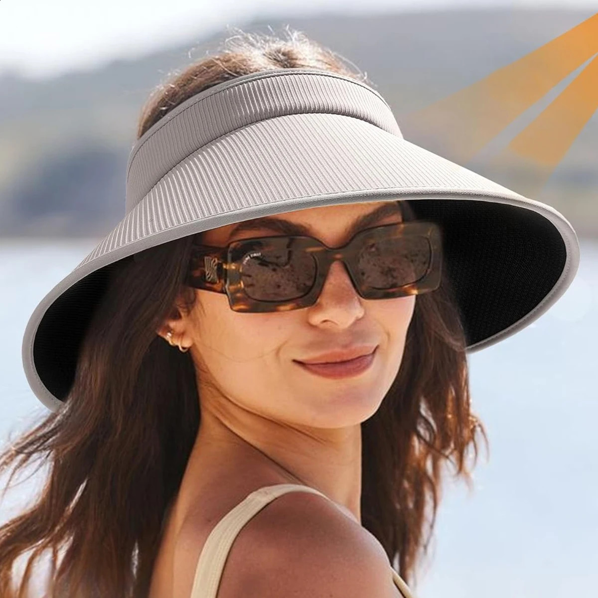 Unisex Wide Brim Foldable UV Protection Sun Hat for Man Women Large Floppy Beach Cap with Letter n Outdoor Summer Sunshade 260625 - view 3