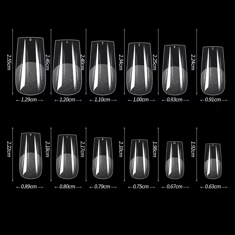 600 Full-Cover Semi-Matte French Square Fake Nail Tips Crystal Nail Tips Nail Extension Tips Nail Supplies Self-Adhesive Fake Nails 260626 - view 4