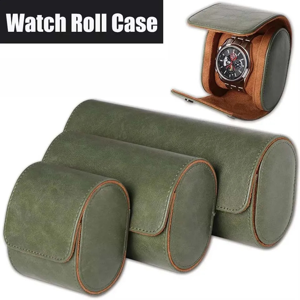 For Men Women Leather Watch Roll 1 2 3 slots Genuine Storage Box Travel Bag Watch Case Gift Box Watch Pouch 260625