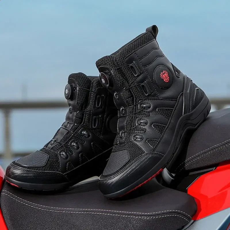 Motocross Boots Men Women Biker AntiSlip Riding Waterproof Leather Motorcycle Shoes for City Botas Moto 260624 - view 3