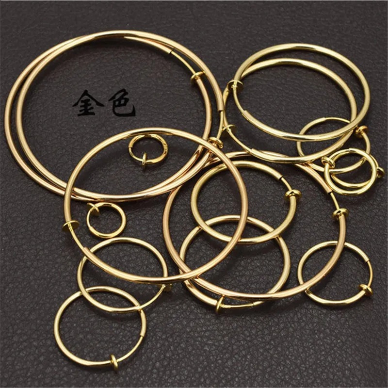 Unisex Punk Clip On Ear without Piercing No Hole Body Nose Lip Small Rose Gold Silver Black Plating Women Men 2Pcs Earrings 260623 - view 5