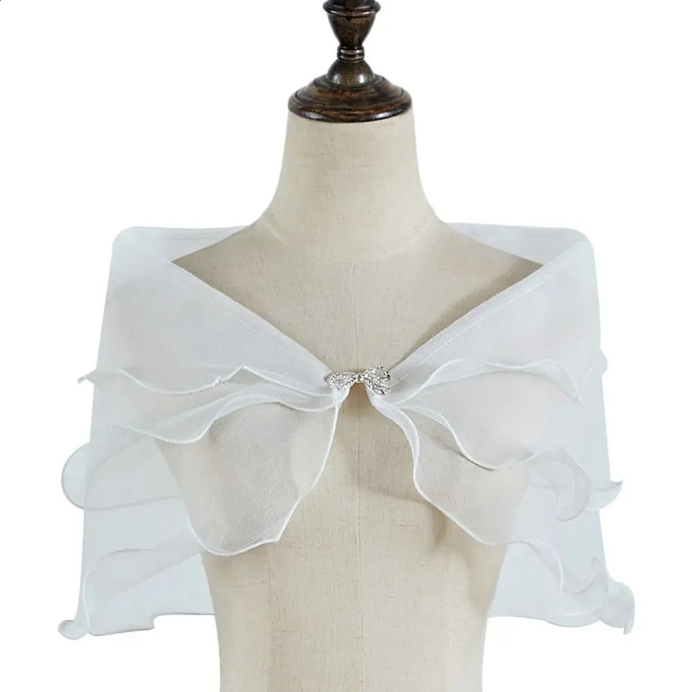 Fashion Tulle Lace Shawl Lace Short Sleeve Shrug Bridal Wedding Cape Elegant Evening Dress Shawl Party Shawl Banquet Dress Cloak 260625 - view 3