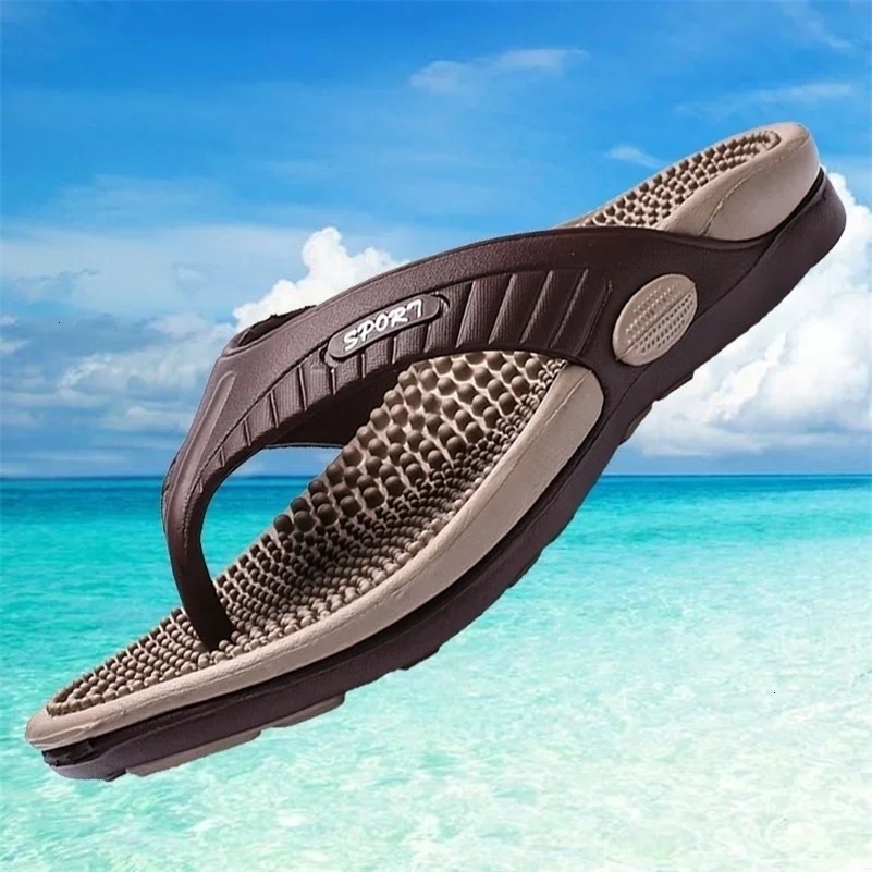 Massage Flip Flops for Men Summer Breathable Beach Shoes Sandals Men Flip Flops Breathable Plus Size Men Slippers 45 260625 - view 1