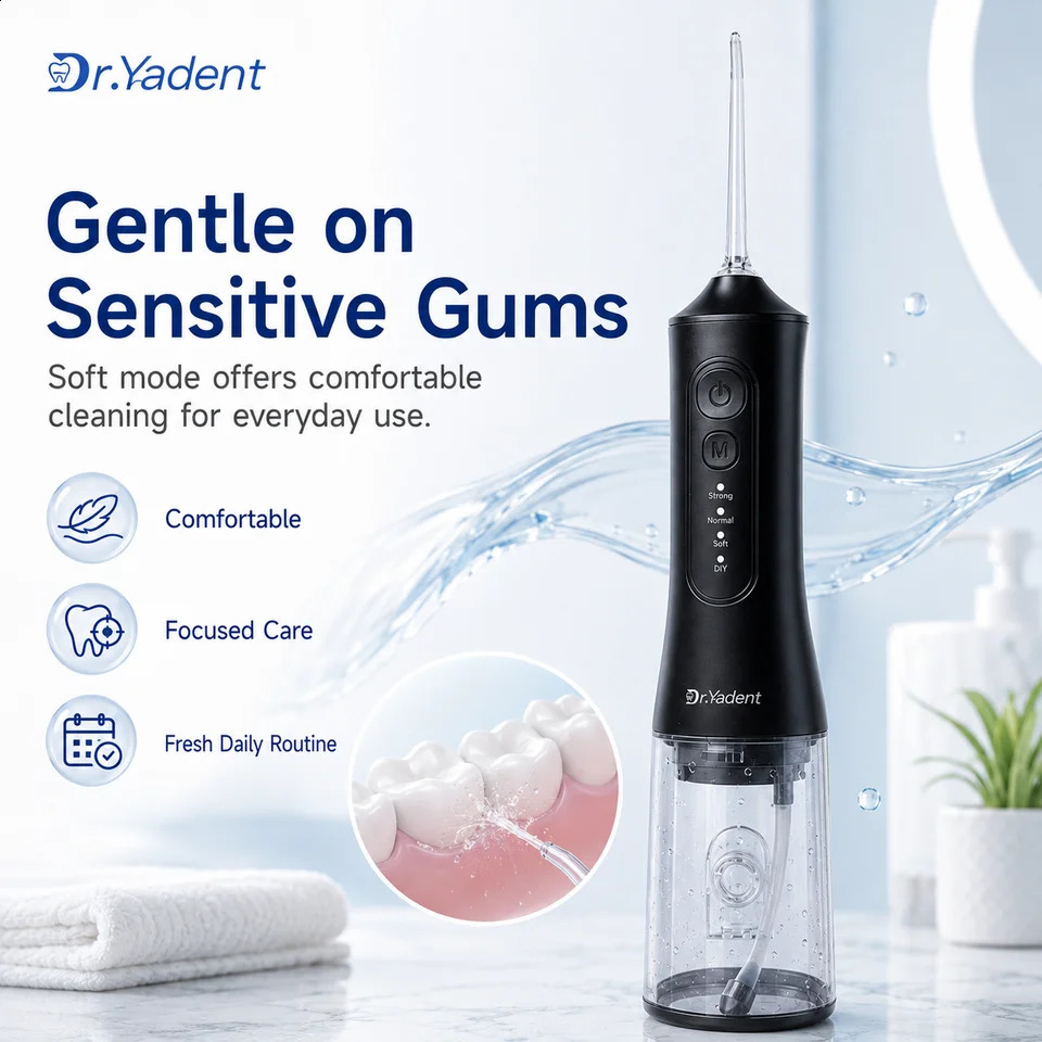 DrYadent YD06 Oral Irrigator Flosser 300ML Large Capacity for Road Trips 4 Modes with DIY Pressure 7 Varies Nozzle Water Jets 260626 - view 5