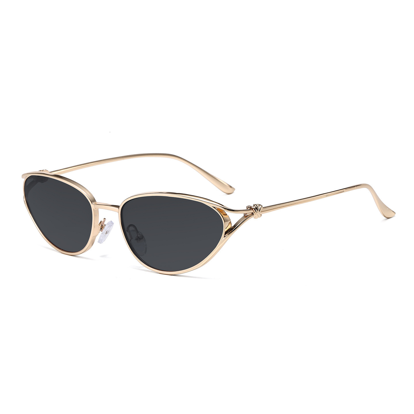 2026 New Small Frame Knot Cat Eye Metal European And American Retro Ins Style Unique Trendy Sunglasses - view 3