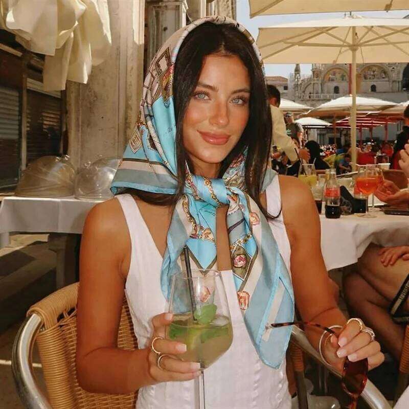2026 Women Silk Square Scarf Lady Bandana Head Wrap Shawl Satin Foulard Female Large Hijab Neckerchief Scarves Headband 26Y06226 - view 3