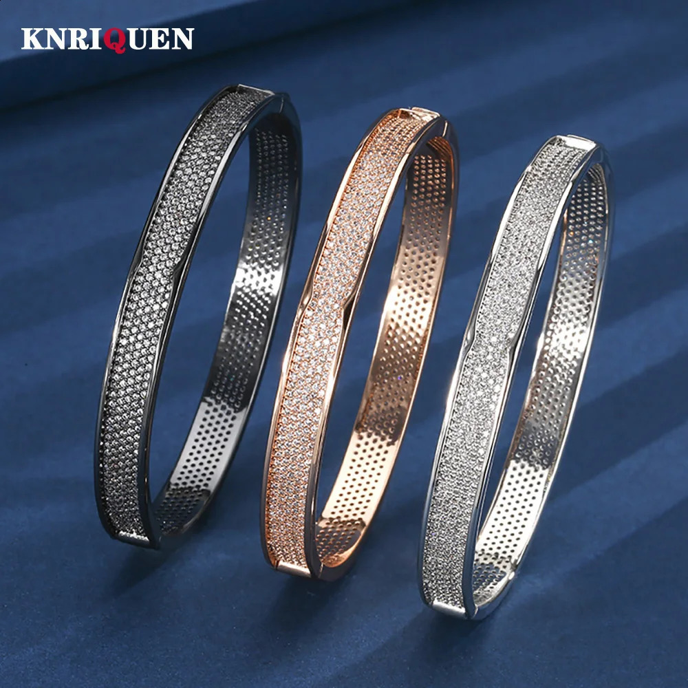 Classic Vintage Wedding Bangles for Women High Carbon DIamond Bracelets Cocktail Party Fine Jewelry Lady Birthday Gift Wholesale 260626