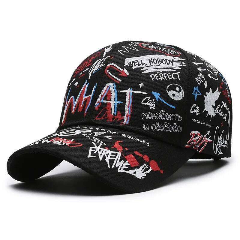 New Fashion Graffiti Cotton Baseball Unisex Printed Snapback Hip Hop Trendy Outside Cap Hat for Men Women W260626 - view 7