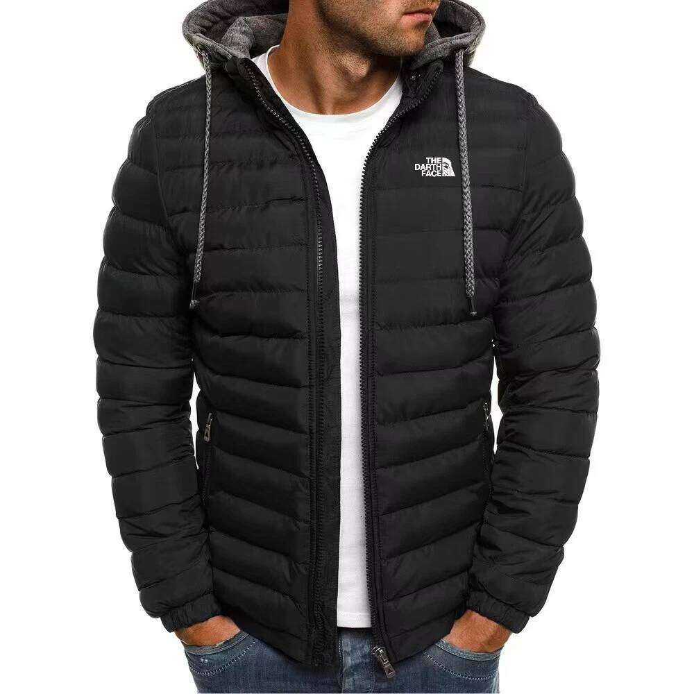 2024 casual outdoor winter men's warm zipper street business travel slim fit fashionable hooded jacket J260626 - view 6