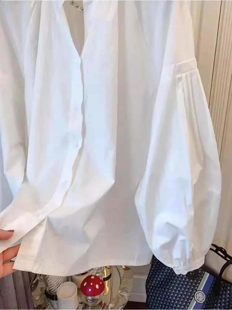 Spring Autumn Casual Chiffon Shirt Women Shirts Fashion Female Long Sleeve Oneck Loose Solid Blouse Tops Office Lady 260626 - view 5