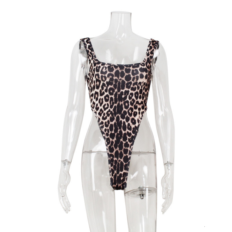 Womens Trend Jumpsuit Womens Leopard Print Low Cut Thin Strap Camisole Slim Fit Street One Piece Outfit For Women Daily Hip Hop Bar Party Outfits - view 6