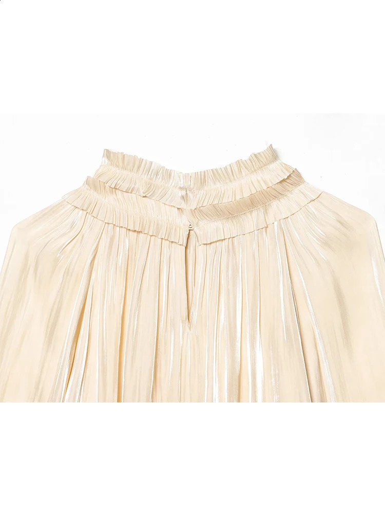 Elegant Shirt For Women 2026 Spring Office Lady Ruffle Neck Loose Long Sleeved Blouse Chic Soft Ladies Commuter Top 260626 - view 5