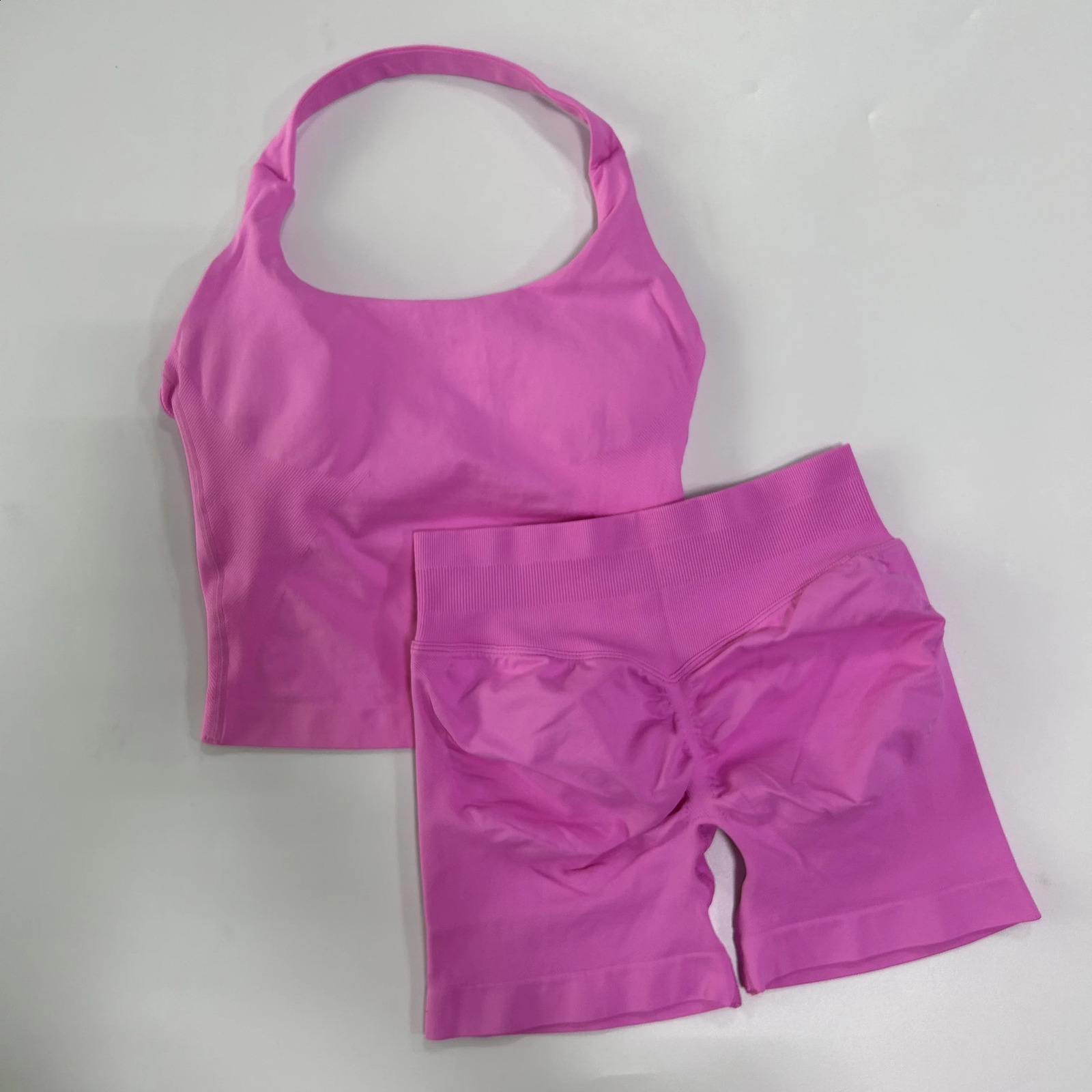 Yoga 2 Pieces Gym Set Women Backless Halter Tops High Waist Seamless Shorts Gym Suit Fitness Sports Bras Sportswear Workout Sets 260626 - view 6