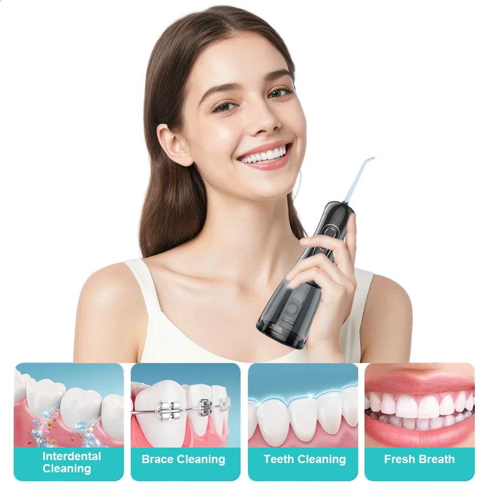 Oral Irrigator Portable Dental Water Flosser Rechargeable Jet Floss Tooth Pick 5 Tips 8 Modes large capacity 400ml 260626 - view 3