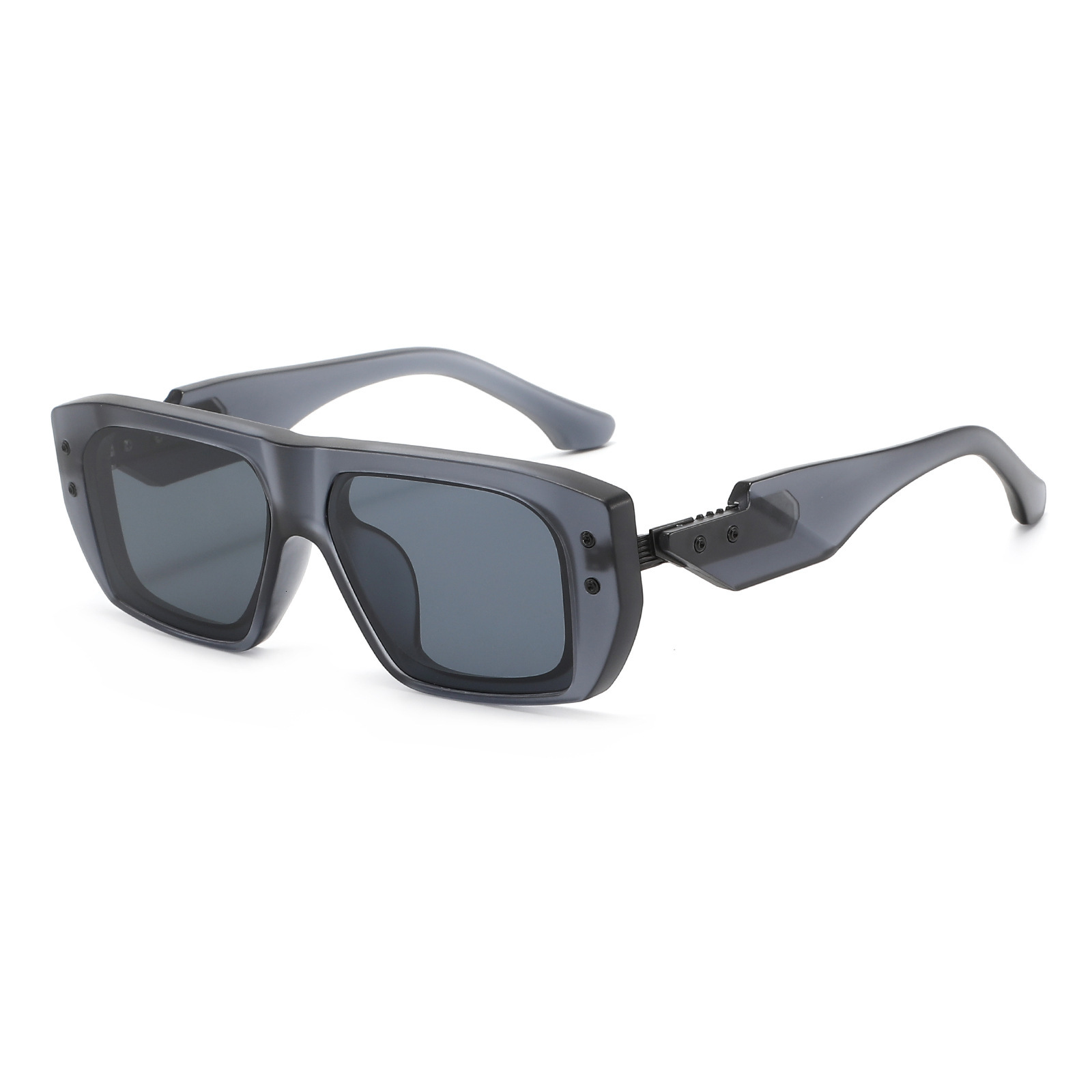 20 New Square Fashion Sunglasses, European American Style, Unique Retro Rivet Design, Trendy And High-End Men's Sunglasses - view 6