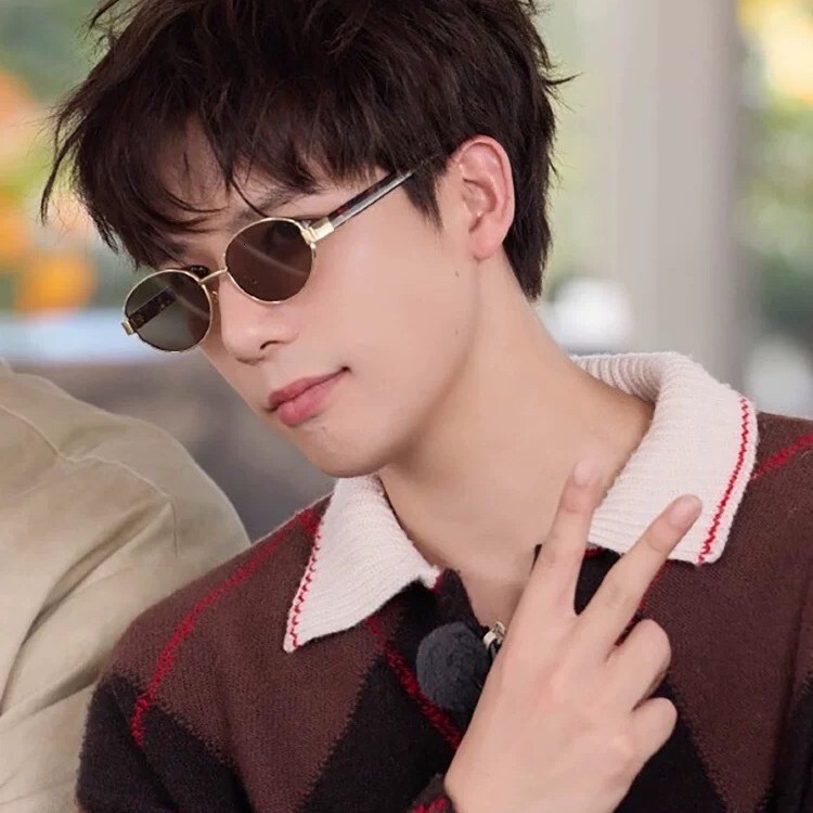 Gaitai Glasses Polarized Sunglasses Old Money Style Retro Atmosphere Oval Cat Eye Sunglasses Same Style as Wang Anyu - view 3