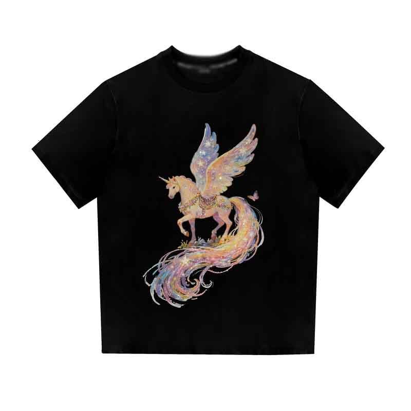 Spring New Style Pegasus Pattern Niche Trendy Brand Loose Business Short-Sleeve T-Shirt, Stylish High-End Top For Both Men And Women - view 6