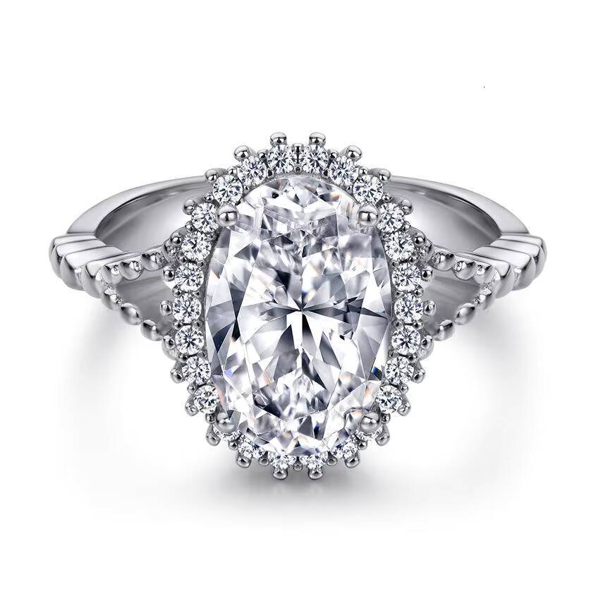 Factory Jewelrys Stylish 925 Sterling Silver Gemstone Ring 18K Gold Plated 5A Moissaniteia Moissanite Inlay for Weddings Parties - view 7