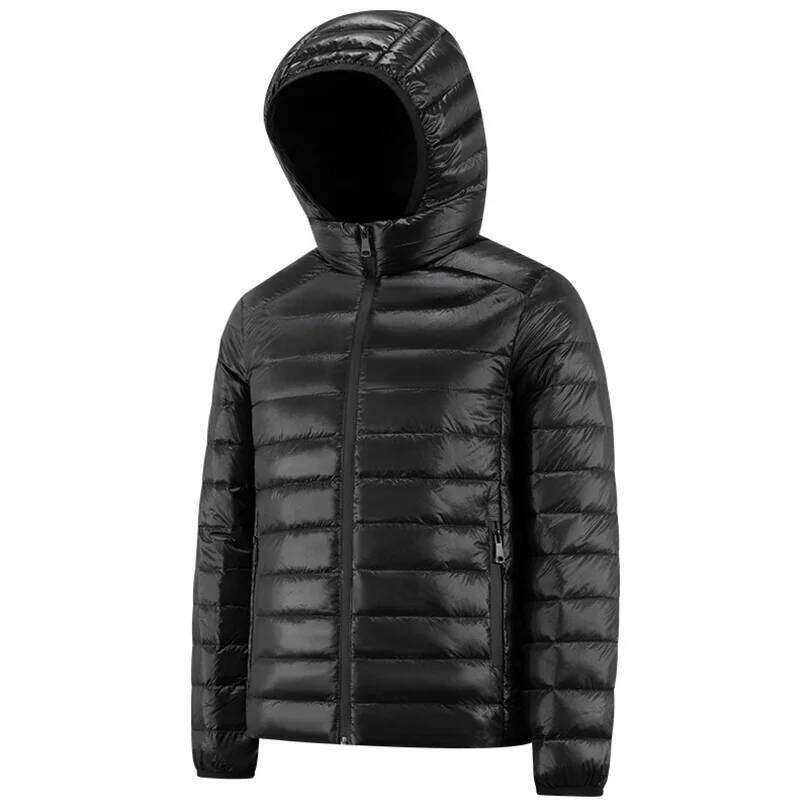 46% White Duck Down Winter Lightweight Jacket Men Waterproof Warm Detashable Hat Hooded Coat Male Clothing 2026 Plus 5XL W260626