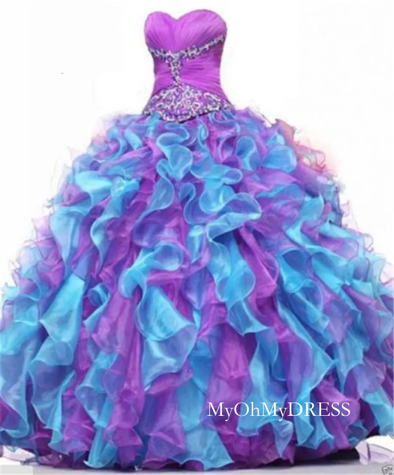 2020 New Hot Ball Quinceanera Dresses Crystals For 15 Years Sweet 16 Plus Size Pageant Prom Party Gown Qc1058 Y626 - view 1