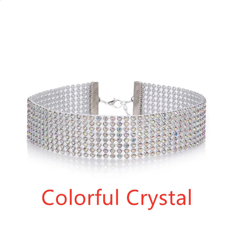 Punk Golden Silver Color Inlay Rhinestone Crystal Choker Necklace for Women Hip Hop Party Accessories Collar Chocker Gifts 260624 - view 7