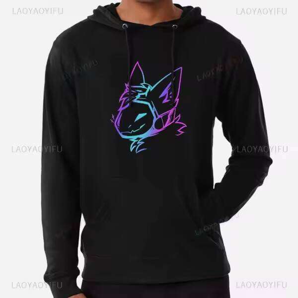 Groovy Protogen Bust Lineart Anime Graphic Unisex Hoodie Oversized Streetwear Y2K Aesthetic Cyber Kawaii Gamer Apparel W260626