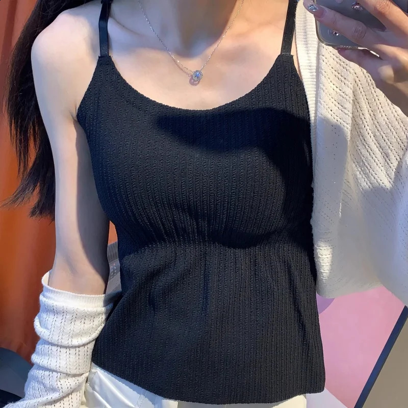 Thin Section Bottom Camisole Vest Inner Take Outer Wear Back Underwear Onepiece Pad Simple Solid Color Long Versions Versatile 260626