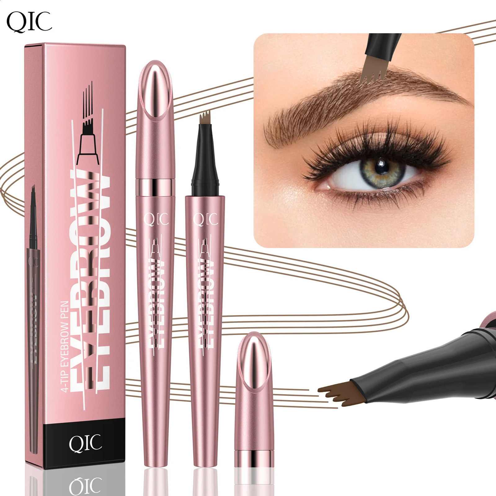 4 Fork Tip Eyebrow Pencil 3D Microblading Waterproof Dark Brown Natural Colour Fine Stroke Magic Eyebrow Pencil 2024 Ladies 260626 - view 7