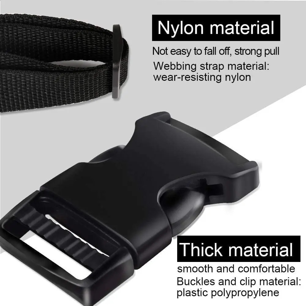 4M Nylon Webbing Strap Band with Flat Side Release Buckles Tri-Glide Slides for DIY Luggage Strap and Backpack Buckles and Strap 260626 - view 4