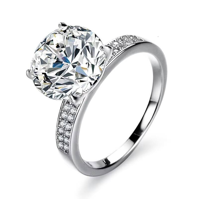 Fine Fashion 925 Sterling Silver Moissanite Engagement Wedding Ring 5ct D-color Round Cut Women Rings - view 7