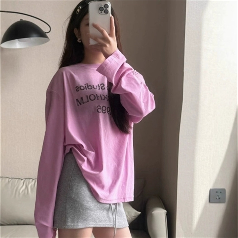 Vintage distressed and worn-out limited edition American retro lettering long-sleeved T-shirt for undergarment with sun protecti 260618CJ