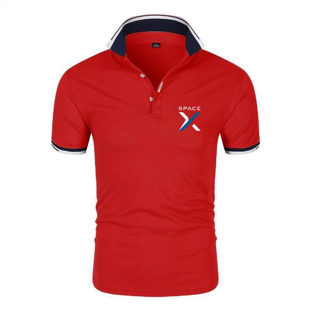 2026 SpaceX Space X Print Summer Mens Sixcolor Polo Shirts Stand Collar Breathable Fashion Short Sleeve 260625 - view 7