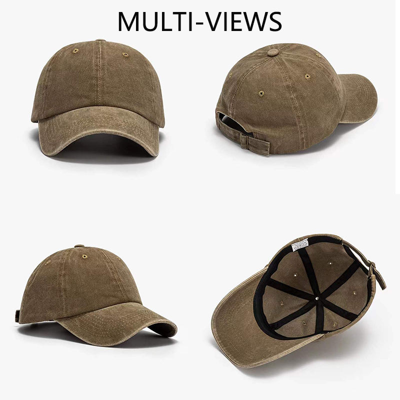 Washed Vintage Distressed Adjustable Plain Cotton Custom Embroidery Logo Baseball Caps Unstructured Dad Hats Adults Sporty Satin - view 4