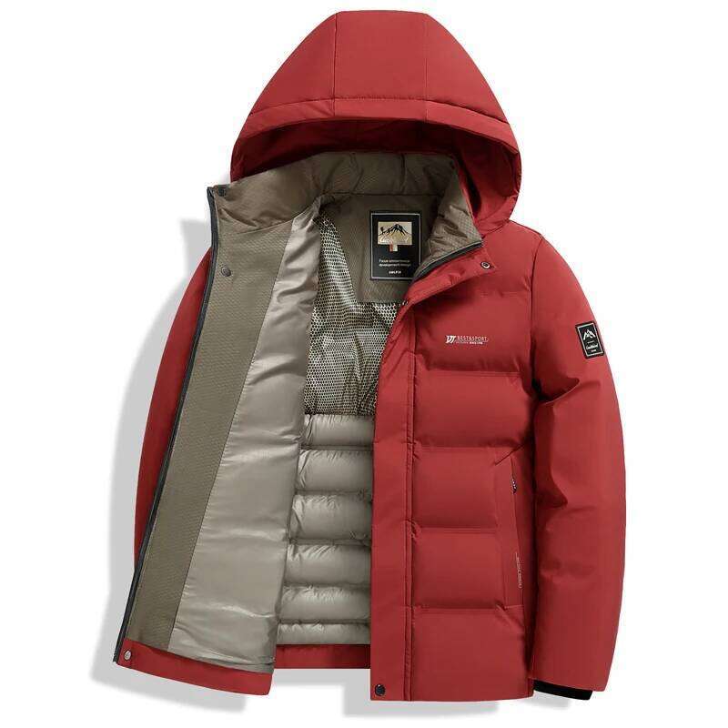 Outdoor Coat Middle-aged and Elderly Men's Down Warm Padded Jacket Winter Removable Hooded Parkas J260626 - view 6