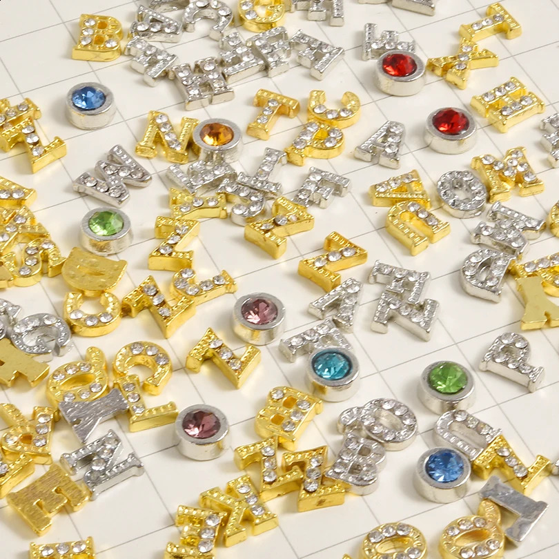 26Pcs Cute Crystal A-Z 26 Initial Words Floating Charms Bulk Rhinestones Alphabet English Bedels For Junk Cases Jewelry Making 260623 - view 5