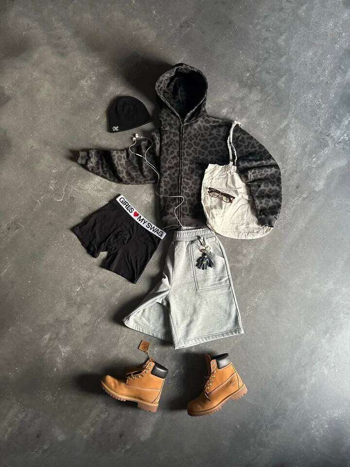 Y2K Zipper Autumn Winter Retro Leopard Print Hooded Sweatshirt for Men and Women Loose Design Clothes W260626 - view 3