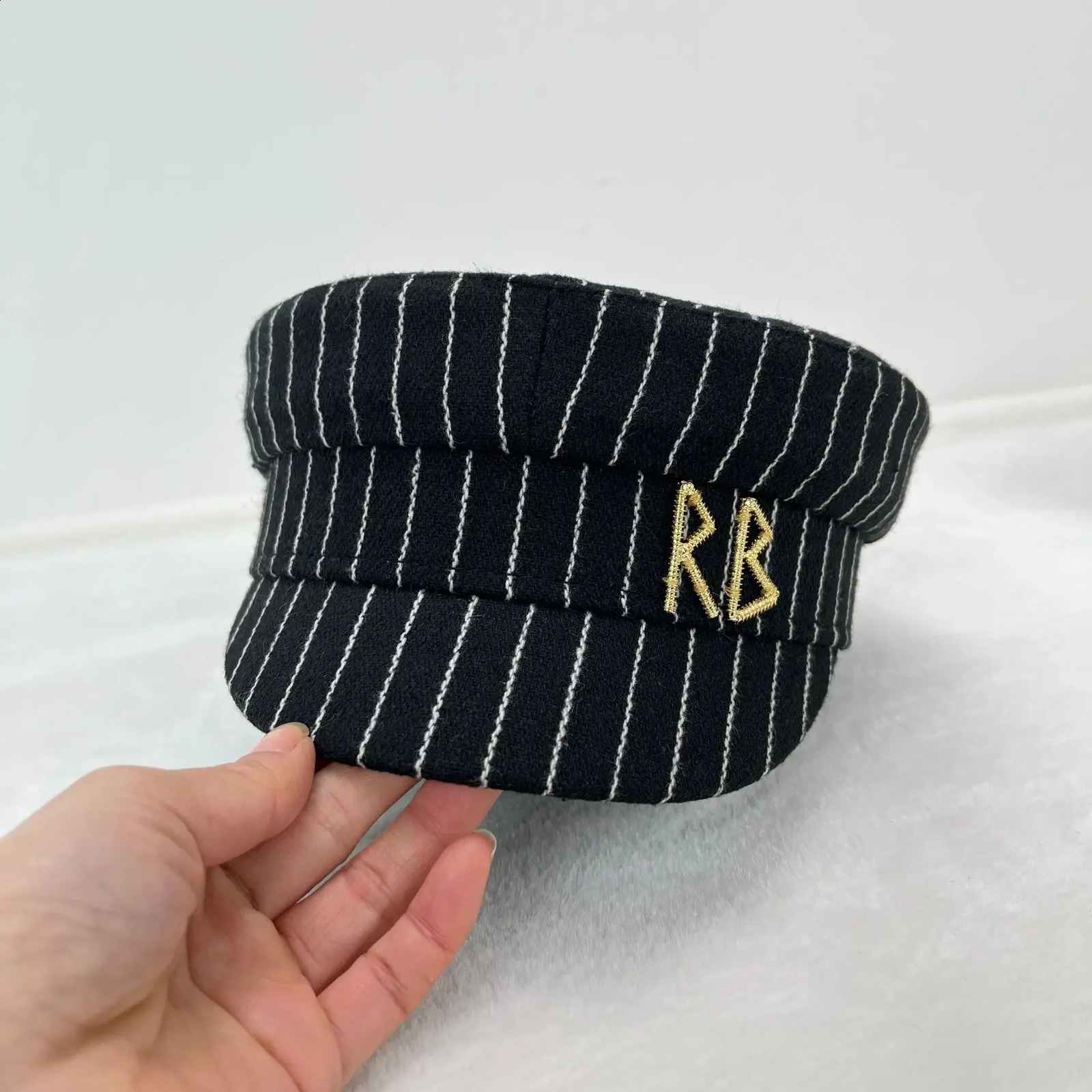 Retro Winter Woolen Women Hats sboy Caps Flat Letter Stripes Militray Cap British Vintage Visor Hat Sombreros De Mujer 260625 - view 5