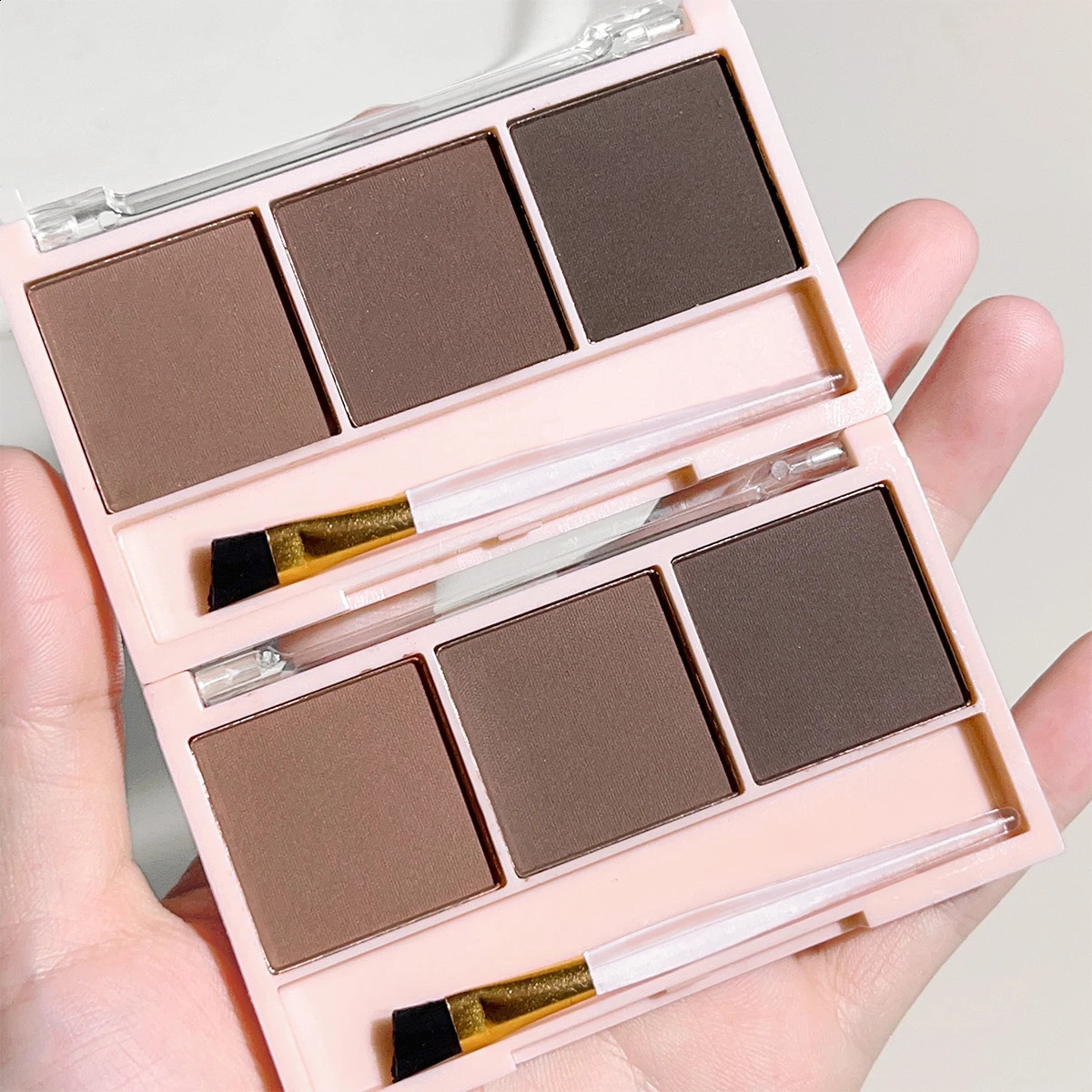 3-Color Brow Powder Set with Brush - Long-lasting color-resistant versatile contour makeup set for natural three-dimensional 260626 - view 6