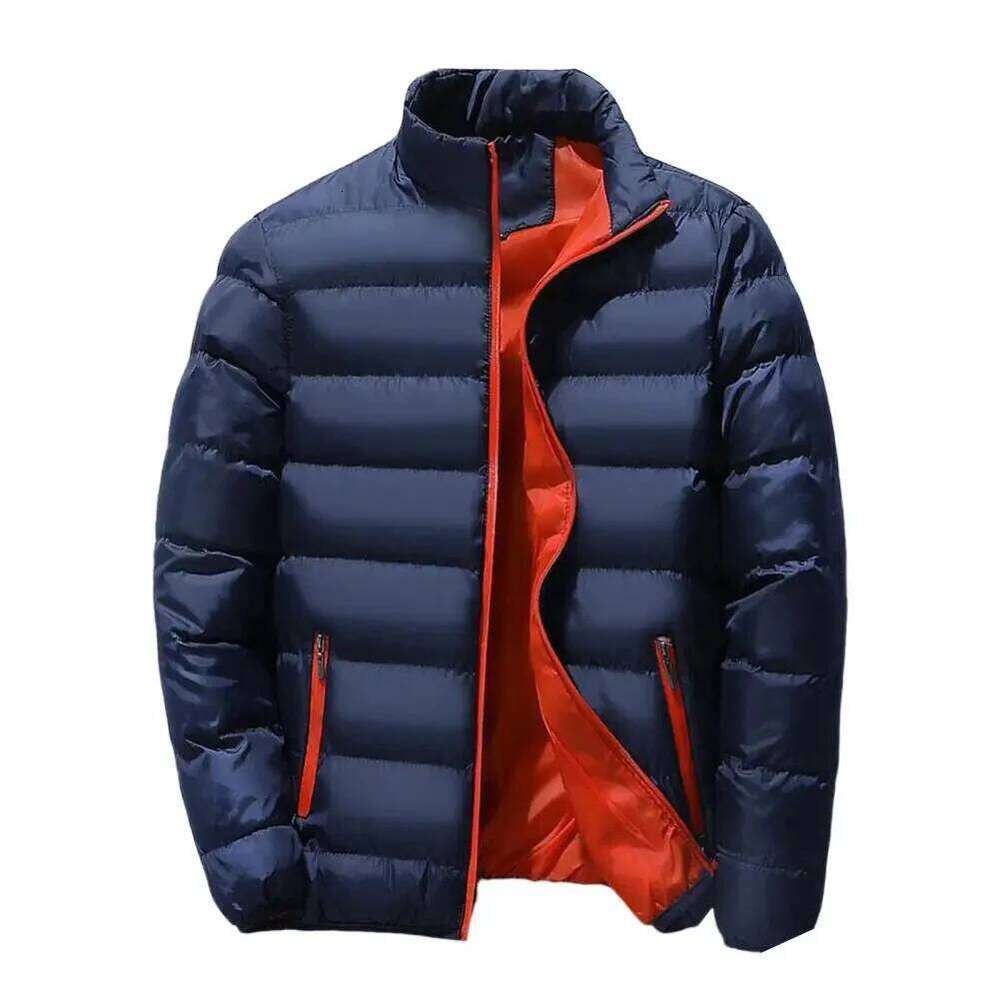 Men's stand up collar winter thick cotton coat solid color street fashion style M5XL business casual zipper jacket 2023 J260626 - view 3