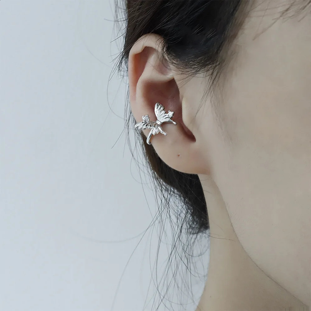 Vintage Hollow Butterfly Ear Clip Without Piercing Earrings For Women Fashion Exquisite Cuff Wedding Jewelry 260623 - view 5
