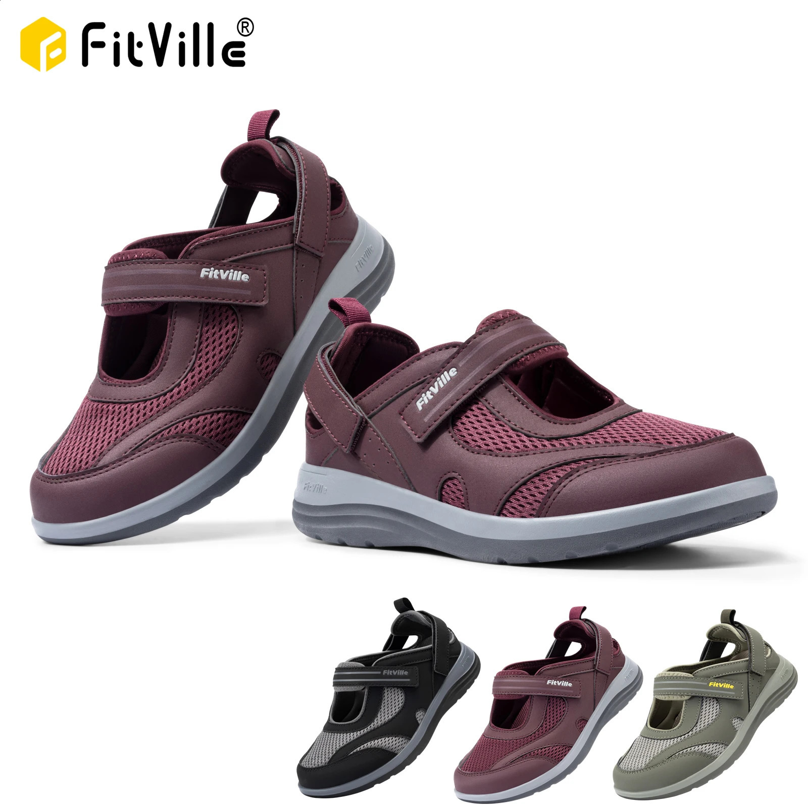 Fitville Womens Sandals Mary Jane Casual Shoes Widened Toe For Swollen Feet Lightweight Breathable Outdoor Elderly Shoes Sandal 260622