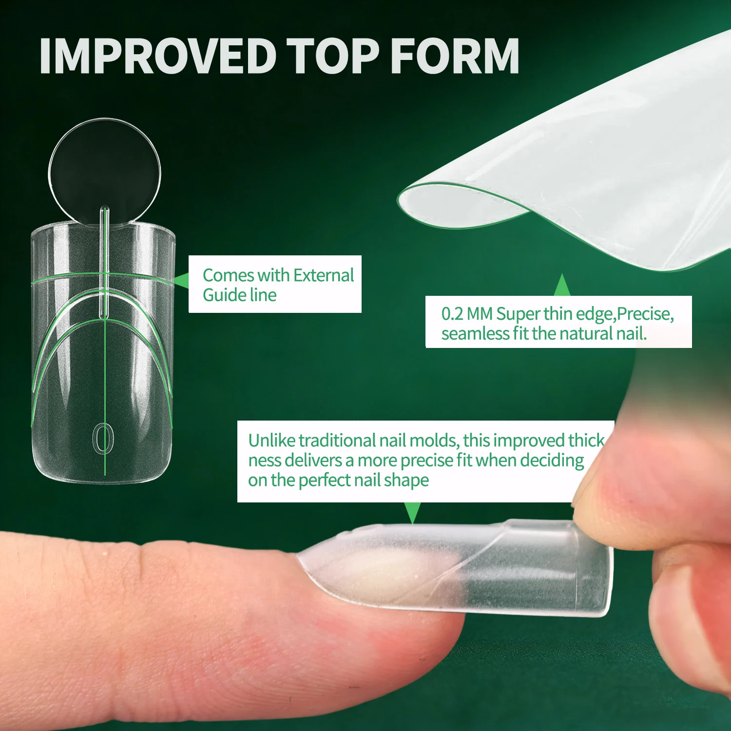 Nailpop Innovative French Line Nail Dual Form Easy French Tip Extension Mold Matte Inner Reusable 140PCS 14 Sizes Gel Builder 260626 - view 4