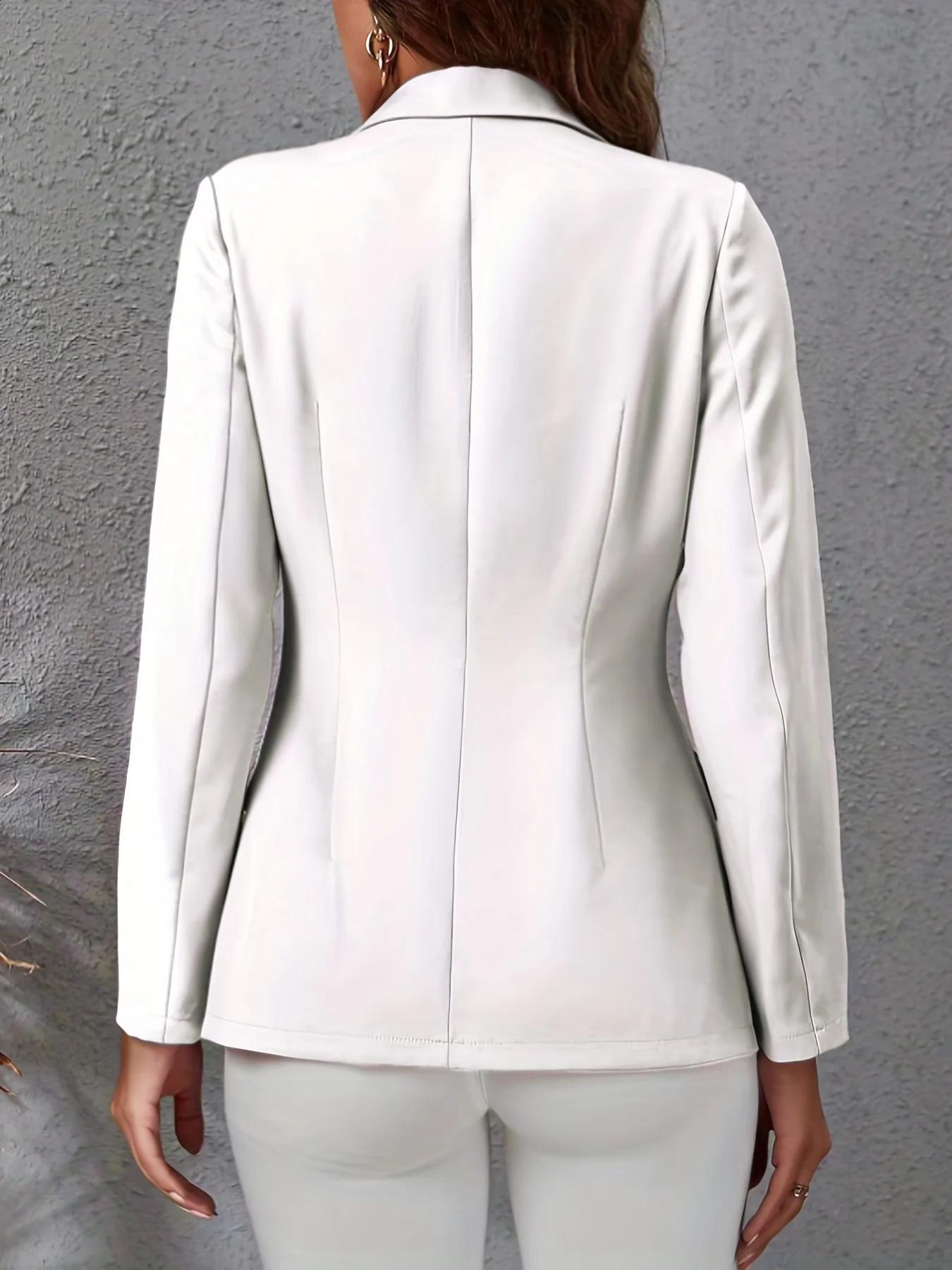 Womens Elegant Solid Color Fashion Blazer Suitable for Daily Casual and Work Wear 260625 - view 6