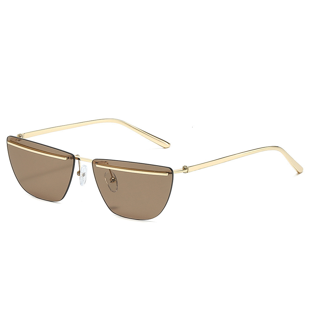 2026 Fashionable European And American INS Celebrity Style Women's Sunglasses, Metal Frameless Trendy Personality Sunglasses For Women - view 4