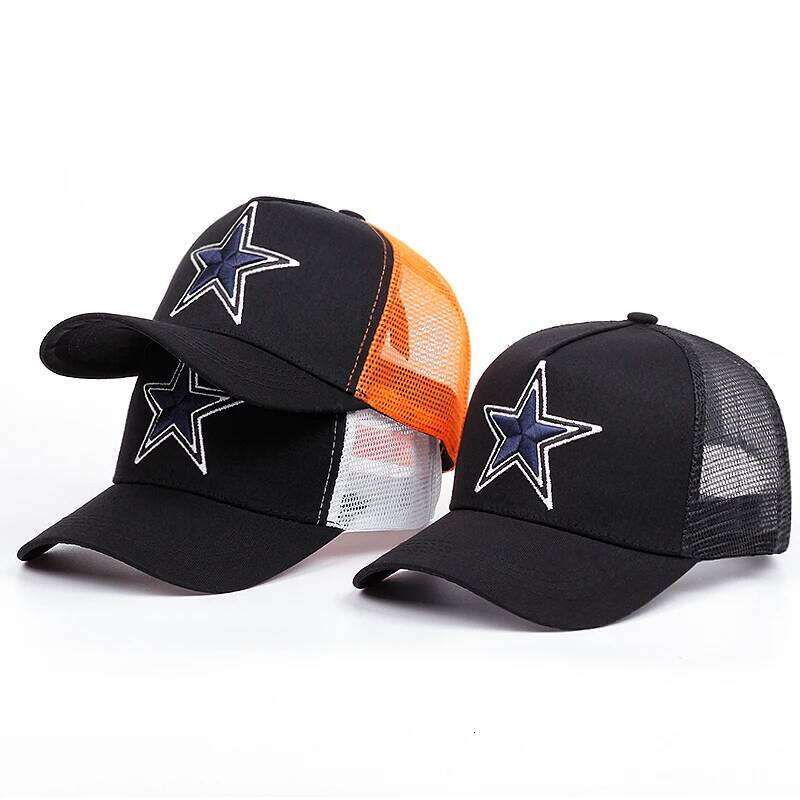 Simple symbol five-pointed star Embroidery outdoors baseball Summer breathability Hip hop mesh cap trucker hat W260626 - view 1