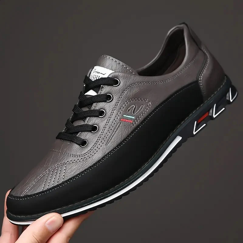 Mens Business Casual Shoes Solid Color Pvc Sole Comfortable for All Seasons 260624 - view 7